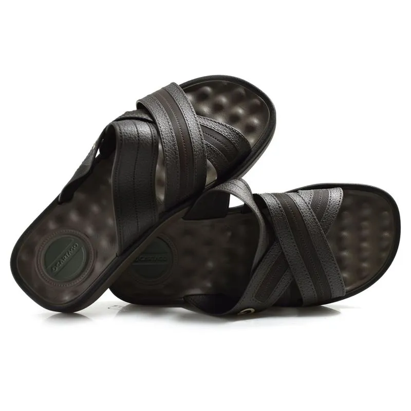 Chinelo Slide Masculino Cartago Alabama Marrom 12203 41