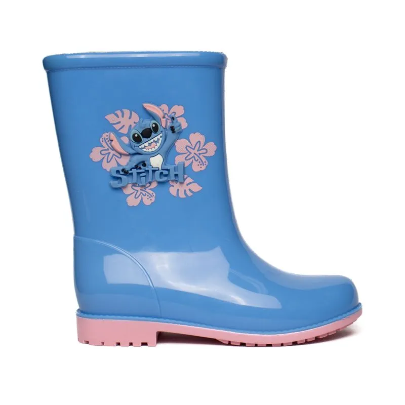 Bota Galocha Infantil Grendene Disney Stitch Azul/Rosa - 23