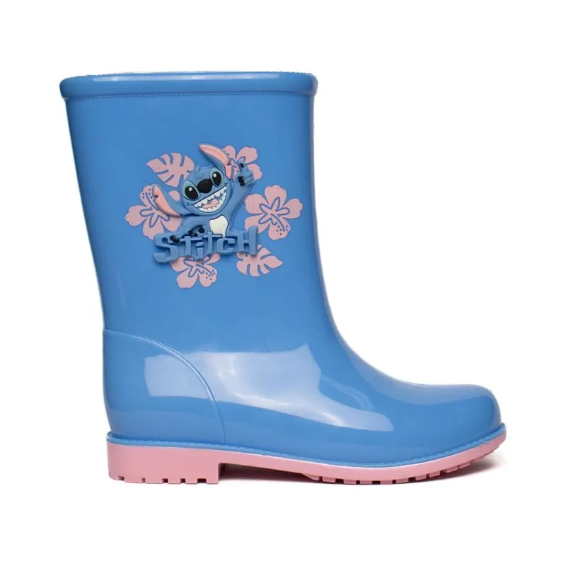 Bota Galocha Infantil Grendene Disney Stitch Azul/Rosa - 29