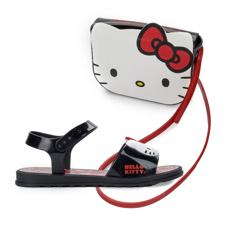 Sandália Grendene Kids Hello Kitty Infantil + Bolsa Preta PRETO/VERMELHO/BRANCO - 26
