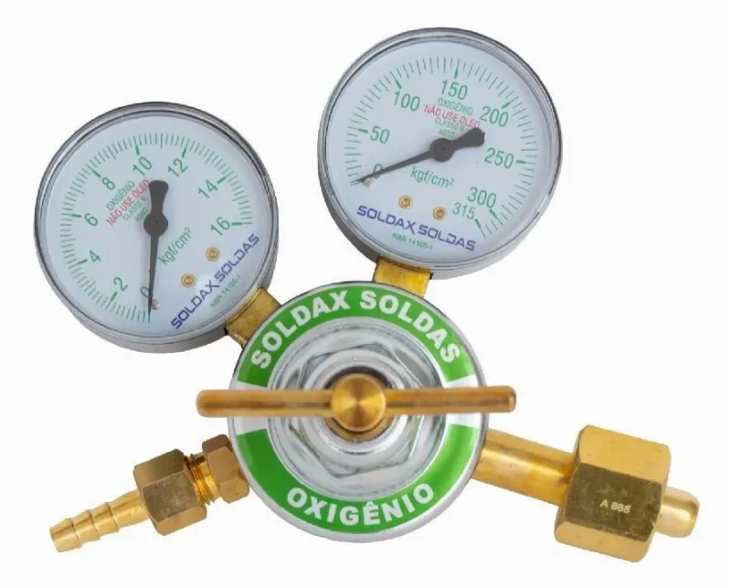 5x Manometro Registro Valvula Regulador De Pressao Gas Oxige
