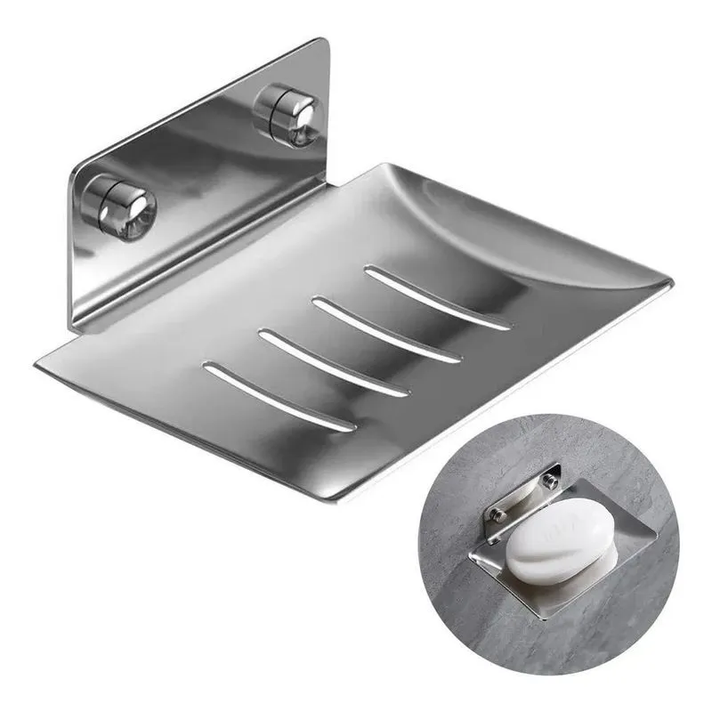 10x Saboneteira De Banheiro Lavabo Cor Prata Porta Sabonete