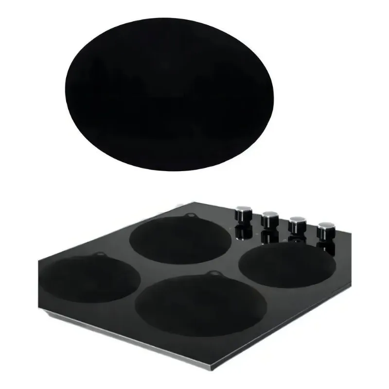2x Kit 4un Protetor De Fogão Indução Silicone Redondo Preto