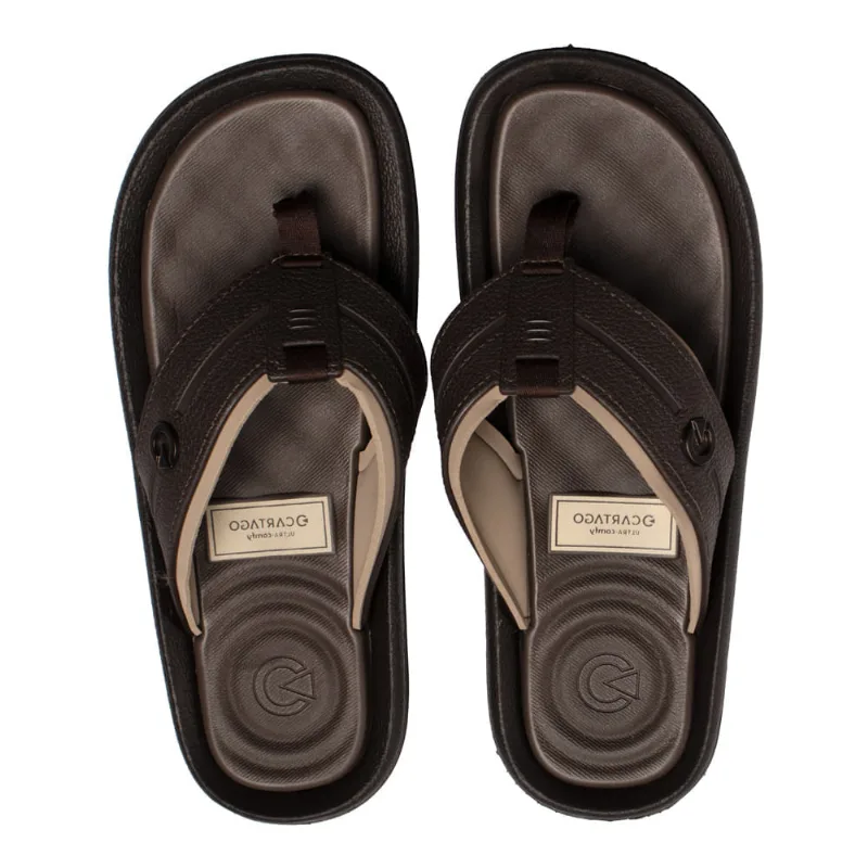 Chinelo Masculino Cartago Fiji Ultra Comfy Marrom/Bege - 41
