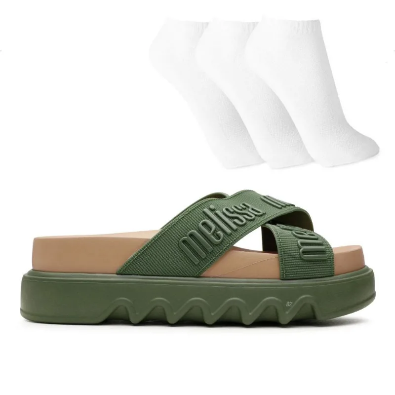 Sandália Melissa Cross M-Lover Platform Feminina + 3 Pares de Meias