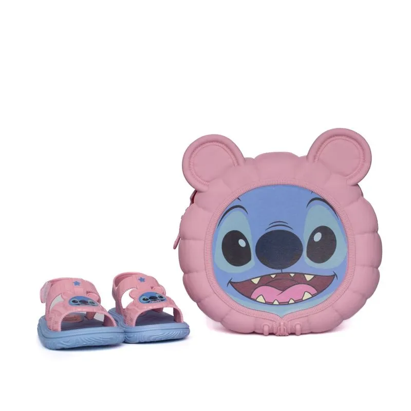 Sandália Infantil Grendene Disney Stitch Puff Bag Rosa/azul - 20
