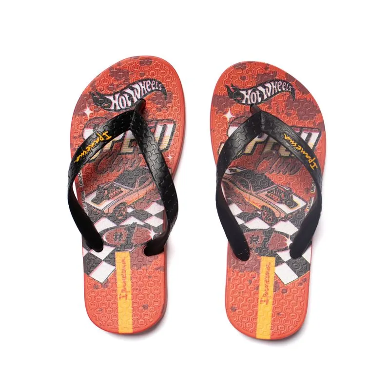 Chinelo Infantil Ipanema Hot Wheels Preto/vermelho - 33