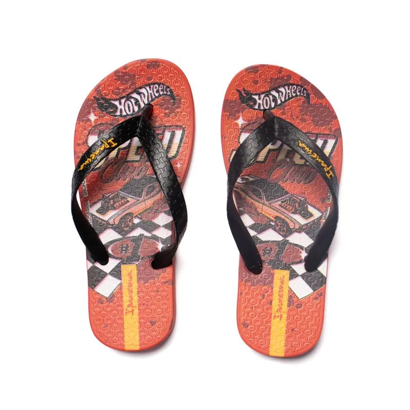 Chinelo Infantil Ipanema Hot Wheels Preto/vermelho - 25
