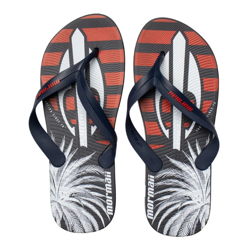 Chinelo Masculino Mormaii Tropical Estampa Azul/Vermelho - 37