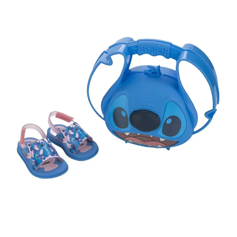 Sandália Infantil Grendene Disney Stitch Lancheira Azul/Rosa - 25