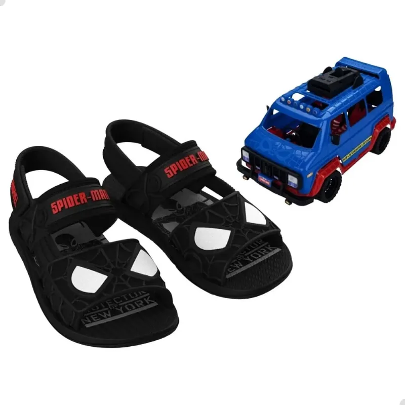 Sandália Menino Grendene H. Aranha com Furgão Preto 23222 33/34 / Preto