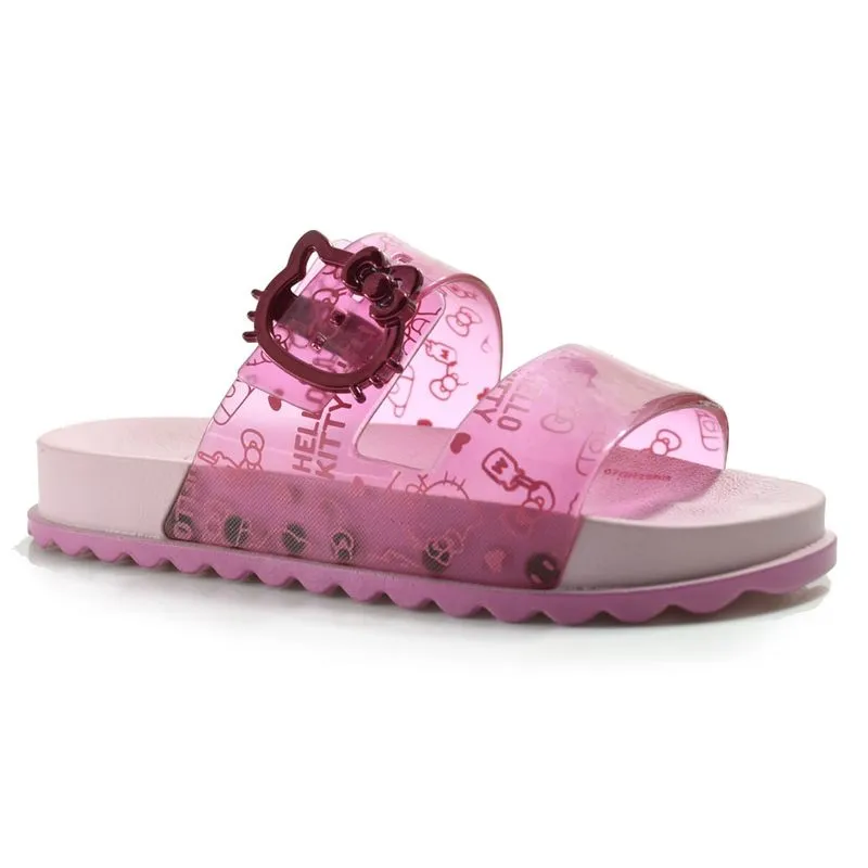 Sandália Flat Infantil Grendene Hello Kitty Summer Rosa 23280 28