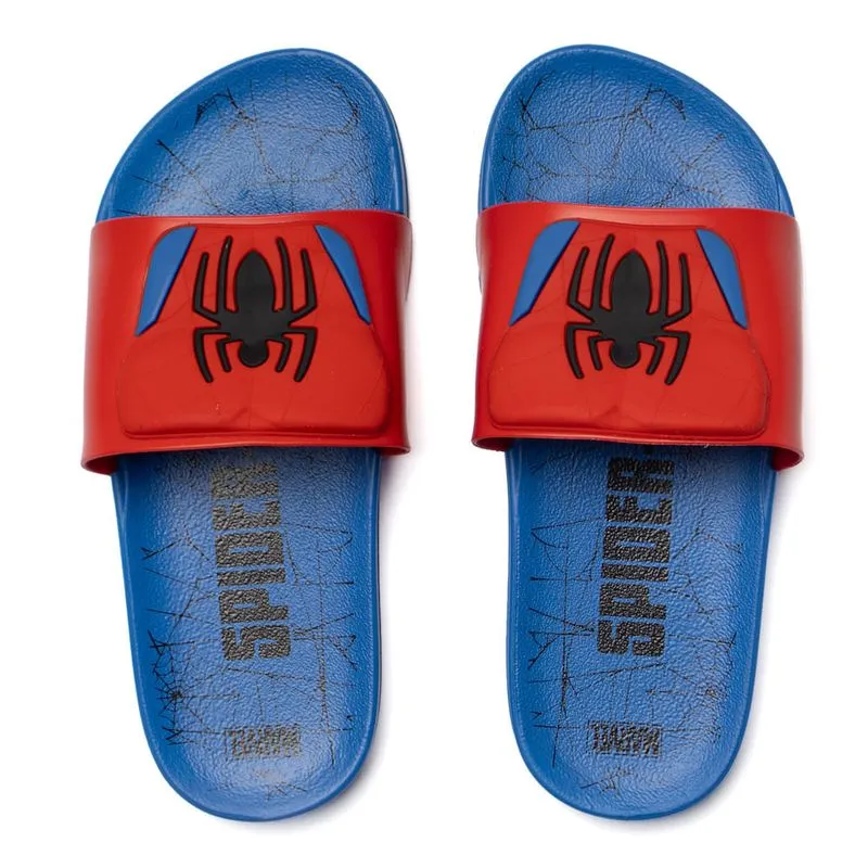 Chinelo Slide Infantil Grendene Homem Aranha Azul/Vermelho - 32