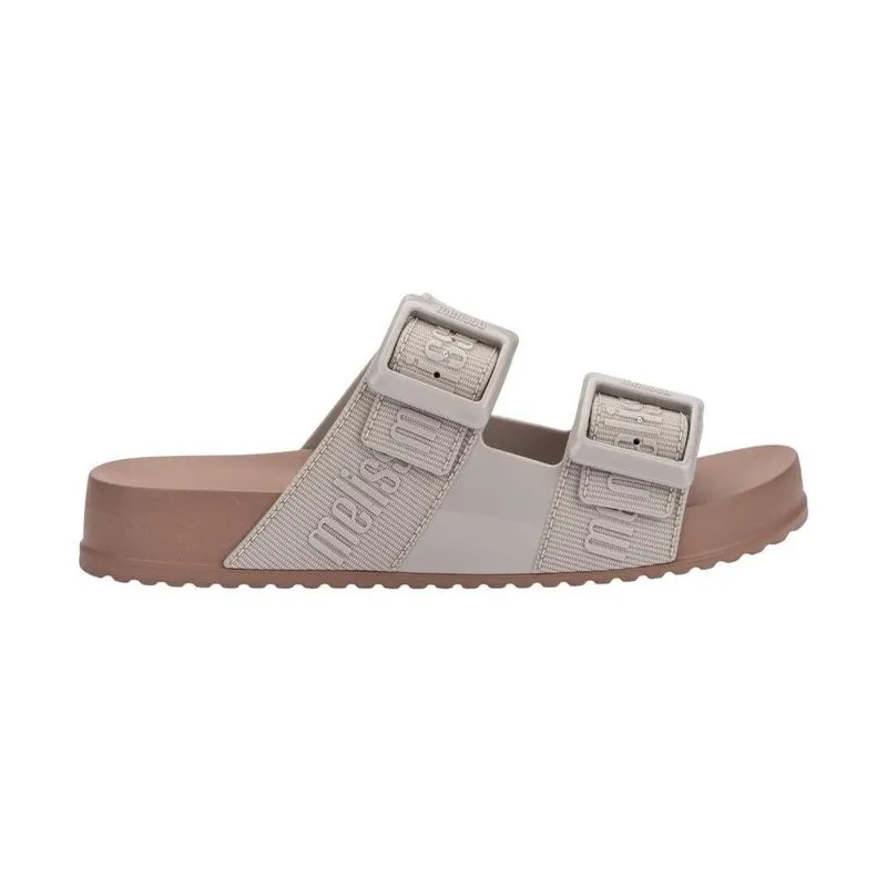Sandália Rasteira Feminino N°38 Melissa Cozy Slide M-Lover Marrom Bege (MP)
