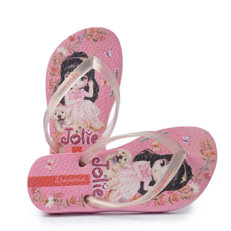 Chinelo Infantil Ipanema Feminino Jolie 27307 BT437-ROSA CLARO/PER 33/34