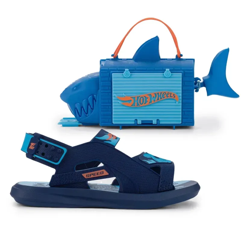 Sandália Grendene Kids Hot Wheels Azul + Acessório Infantil 26