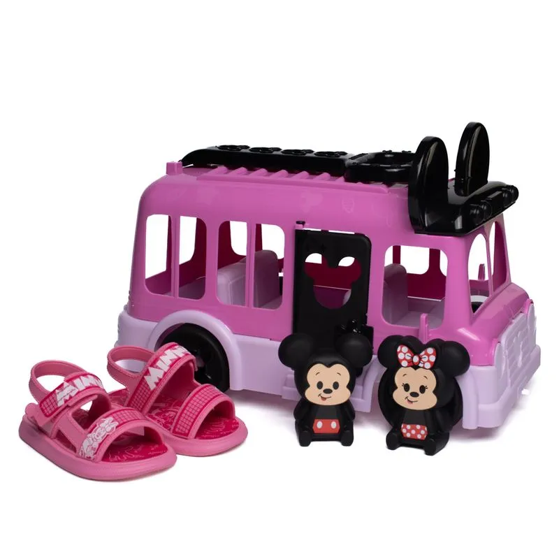 Sandália Infantil Grendene Disney Baby Minnie Rosa/Branco - 25