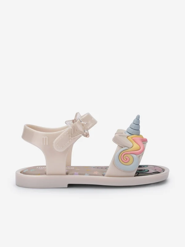 Mini Melissa Girls Mar Unicorn Sandals in Beige Beige / EU 30 UK 11