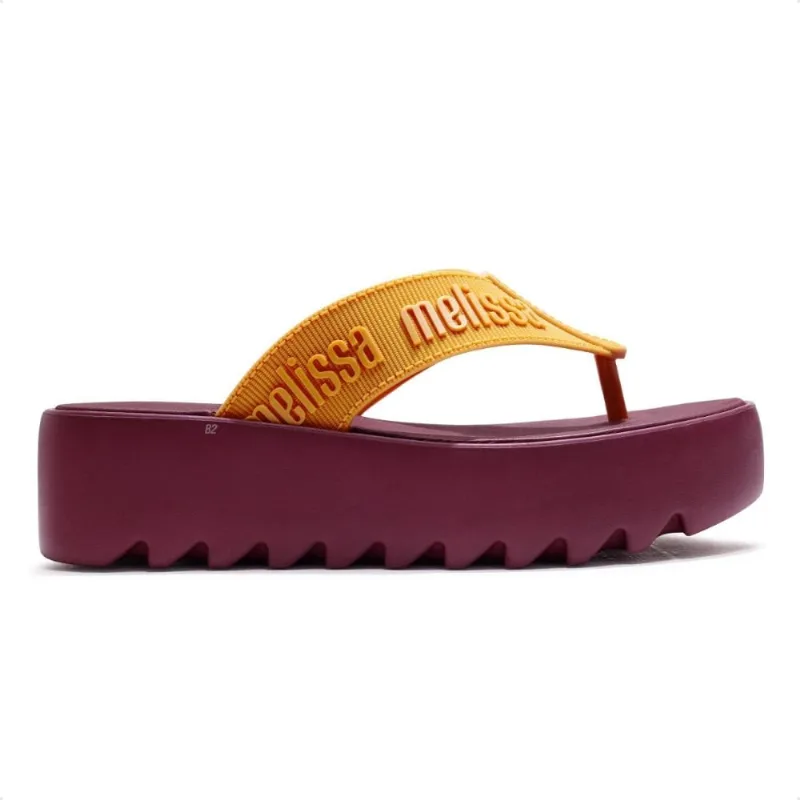 Sandália Melissa M-Lover Thong Platform Feminina 35 / Bordô / Amarelo
