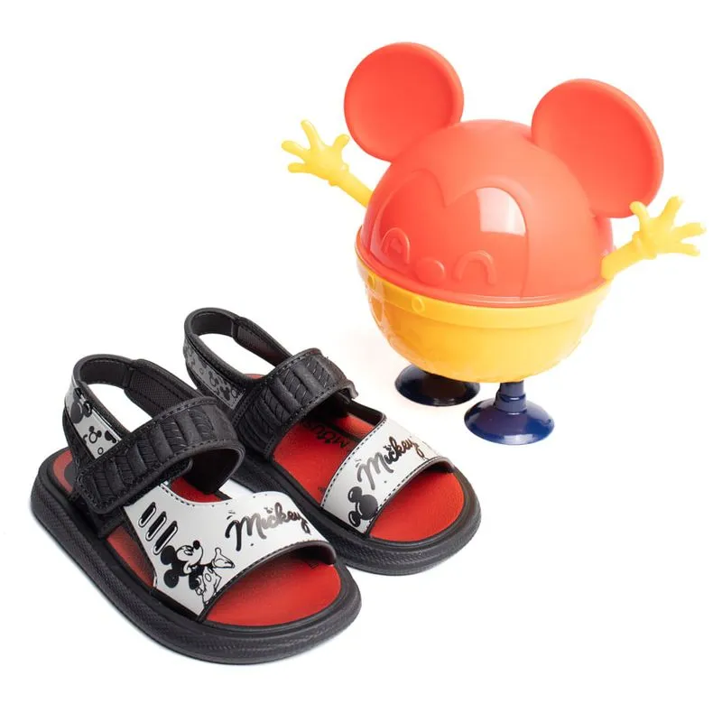 Sandália Infantil Grendene Disney Lunch Baby Preto/Cinza - 20