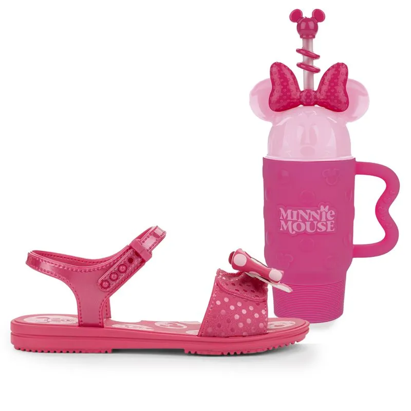 Sandália Grendene Kids Disney Fun Minnie Com Copo Rosa Infantil 31