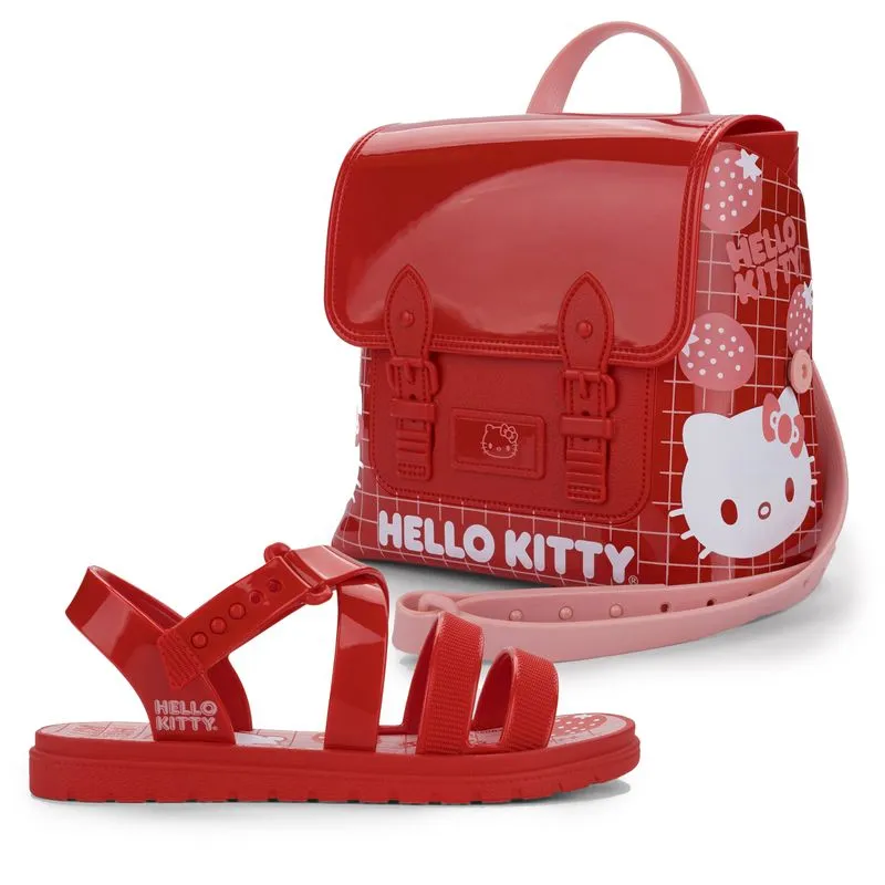 Sandália Grendene Kids Hello Kitty Com Bolsa Infantil Vermelha 25