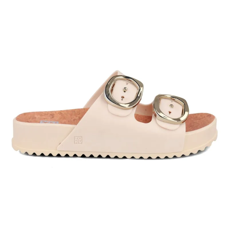 Papete Zaxy Slide Cortiça Partner Soft Feminino Off White 37