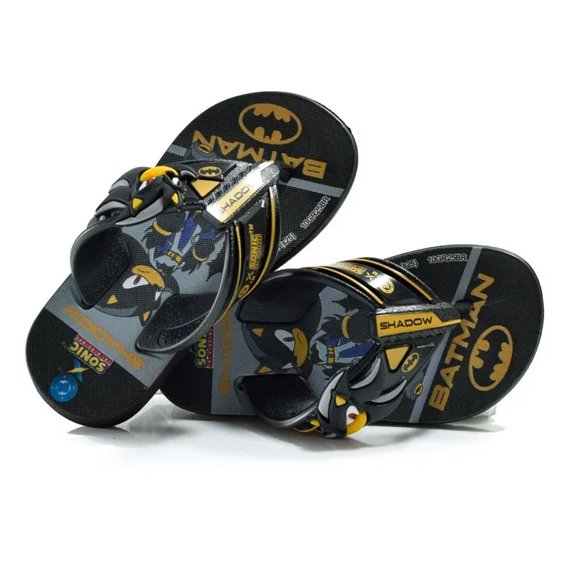 Chinelo Infantil de Menino Sonic DC Heros do 23 ao 34 Preto 23392 23/24