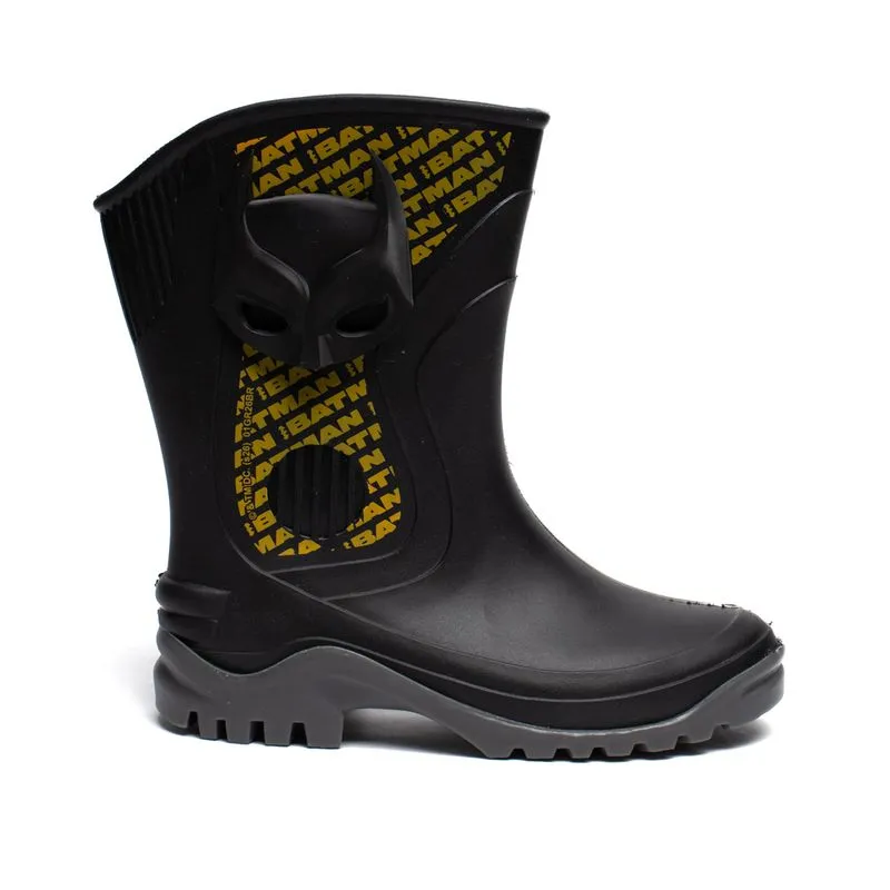 Bota Galocha Infantil Grendene Batman Preto Cinza - 33
