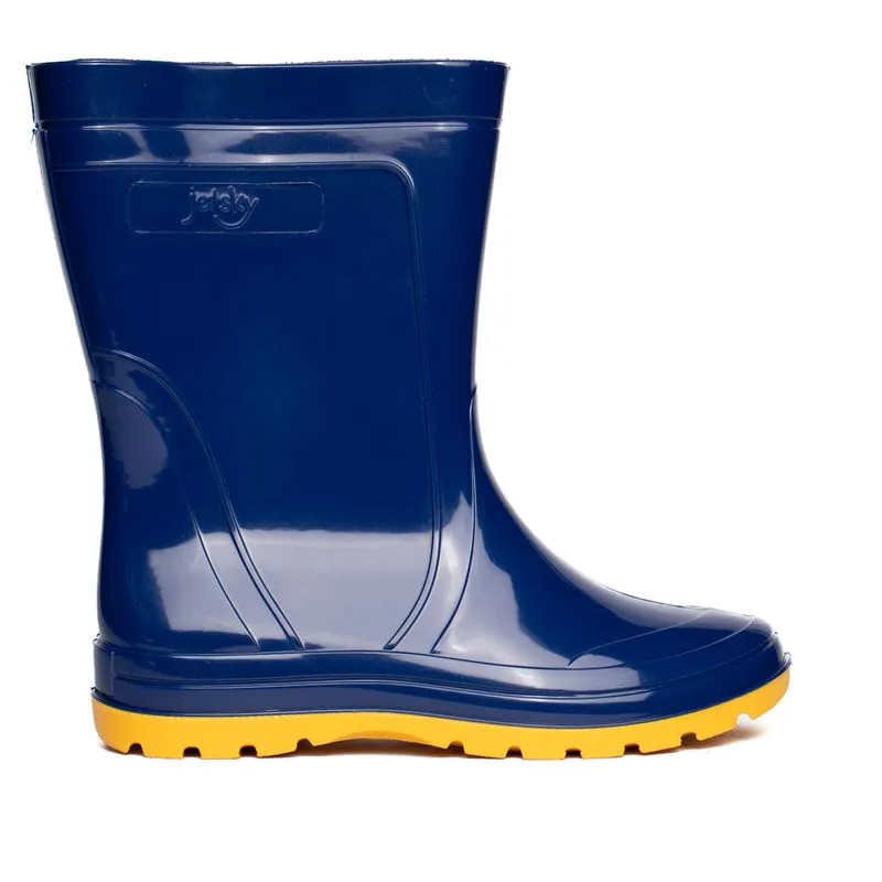 Bota Galocha Infantil Jetsky Chuva Impermeável Azul/Laranja - 27