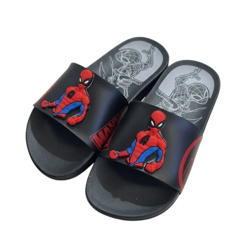 Chinelo Slide Infantil Menino Grendene 23387 Marvel 28 / PRETO/VERMELHO/CINZA