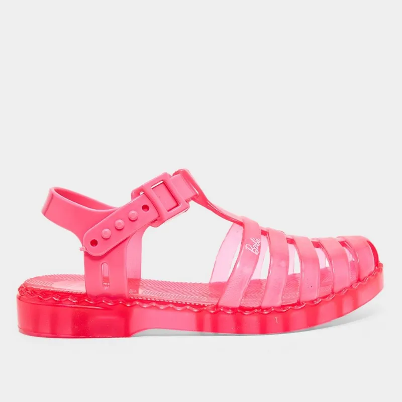Sandália Infantil Grendene Barbie Glitter - Menina - Rosa+Branco