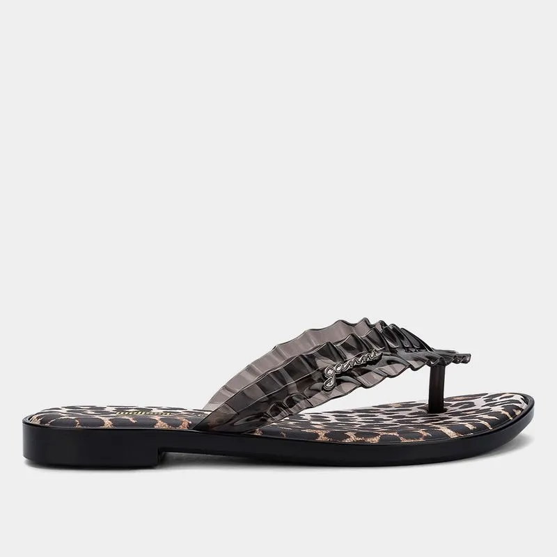 Chinelo Melissa + Ganni Flip Flop Slim Feminina - Feminino - Preto