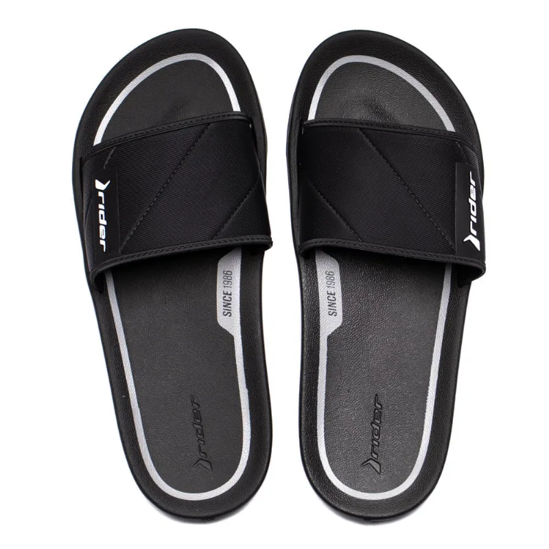 Chinelo Slide Masculino Rider Street Pvc Preto/Cinza - 39