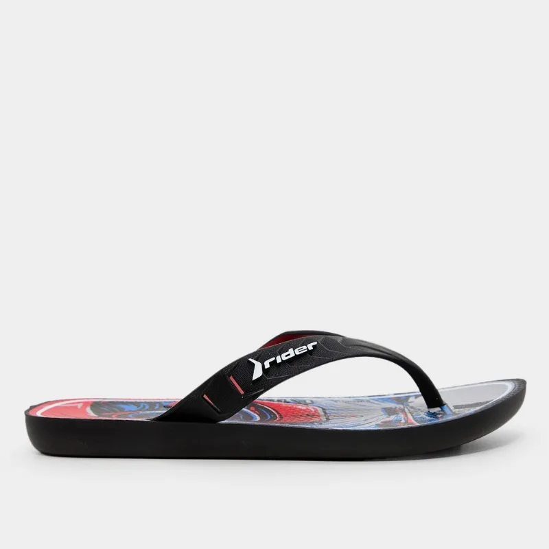 Chinelo Juvenil Rider Street Joy - Menino - Preto+Vinho