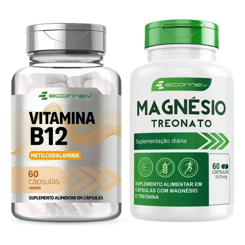 Vitamina B12 Metilcobalamina + Magnésio Treonato 500mg 120cp
