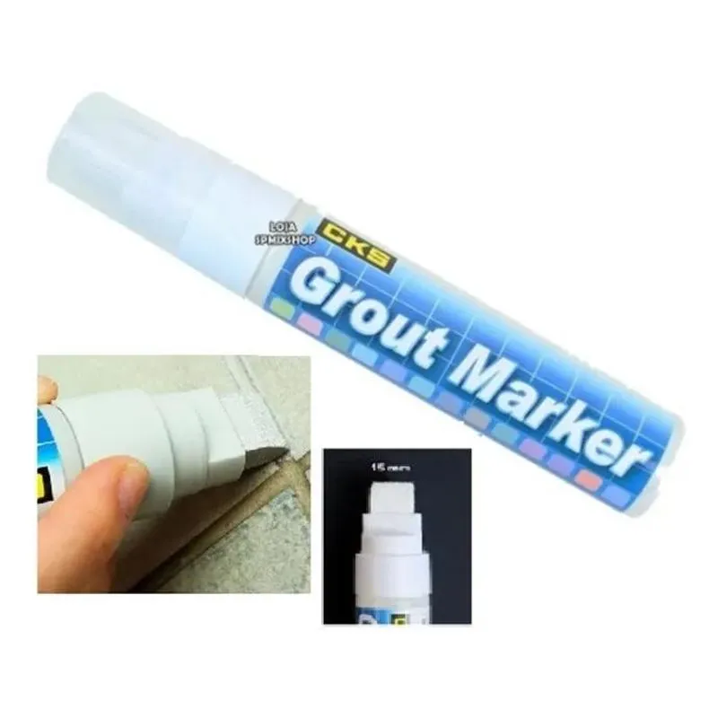 Caneta Pinta Rejunte Tinta Branca Cks 15mm Marcador