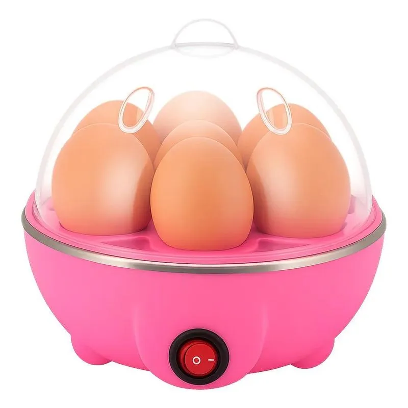 Cozedor De Ovos Portátil Elétrico Cozinha A Vapor Cor Rosa