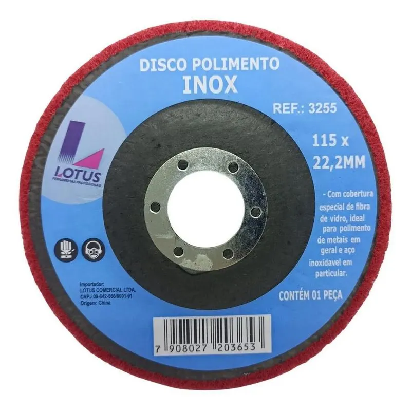 10x Disco Pré Polimento Limpeza Aços E Aço Inox 115x22,2mm
