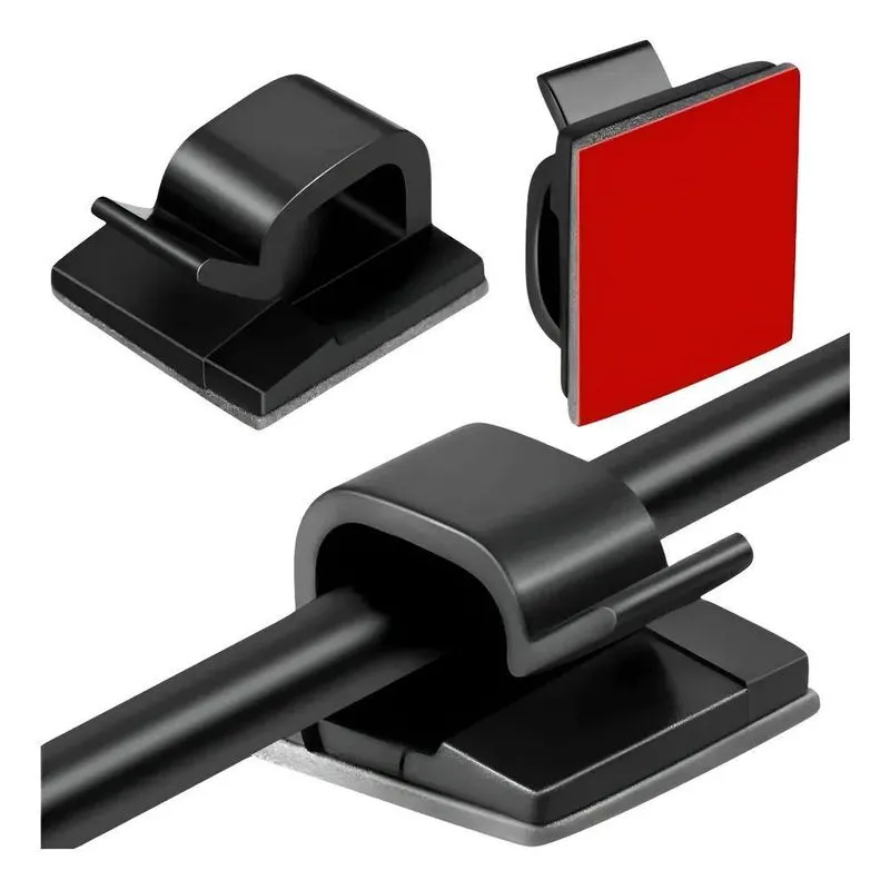 Kit 50 Clips Organizador Fixador Adesivo De Cabo Fio Fios