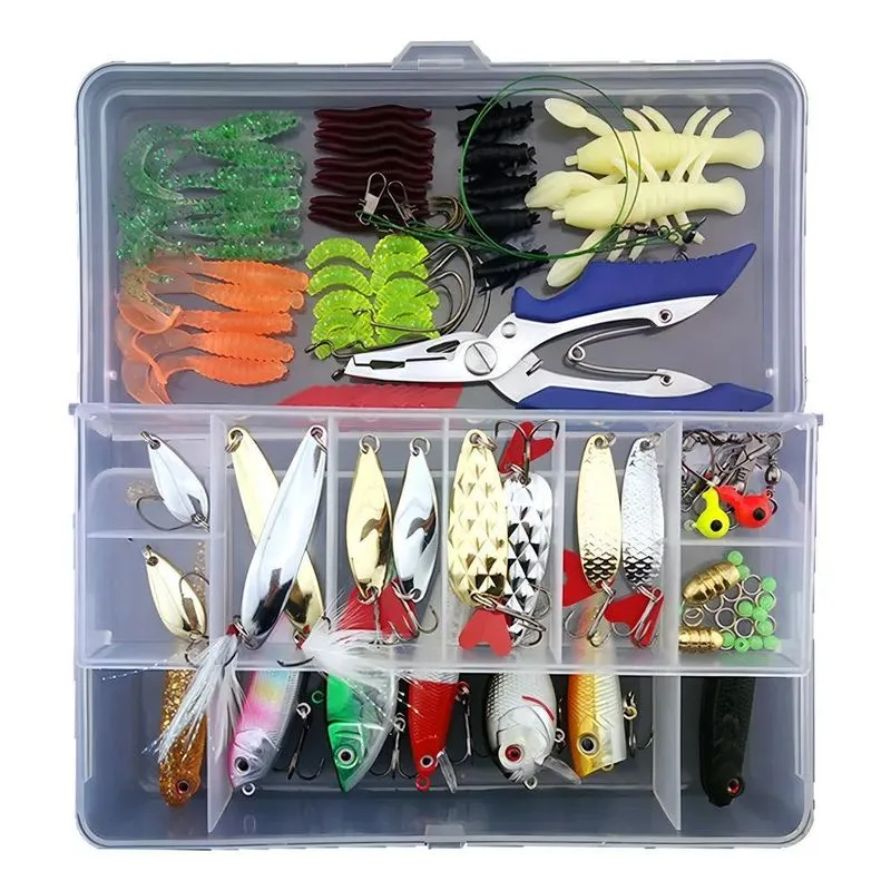 2x Kit 108 Unidades Iscas Artificiais Pesca Tilapia Peixes C
