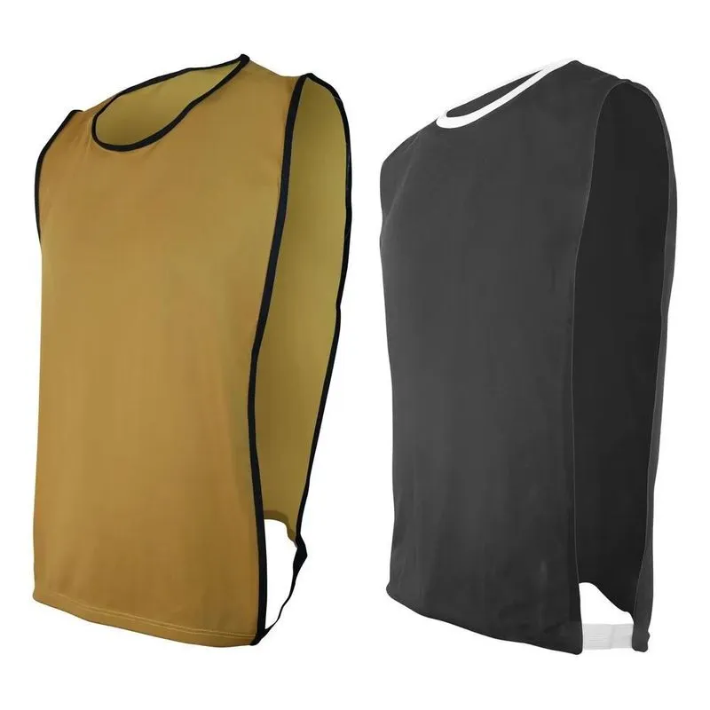 Kit 10 Pçs Colete Futebol Tecido Helanquinha Dourado X Pret
