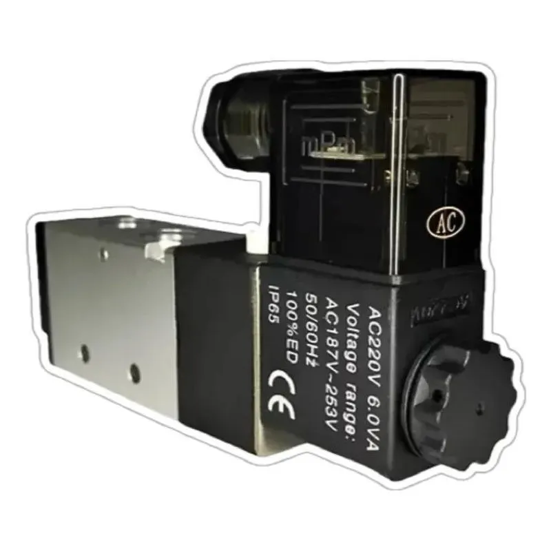 Válvula Solenóide Pneumática Direcional 5/2 Vias 1/4 220v