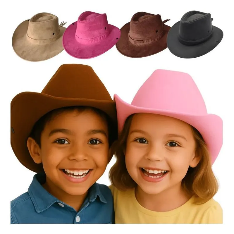 5x Chapéu Infantil Criança Cowboy Country Peão Festa Junina