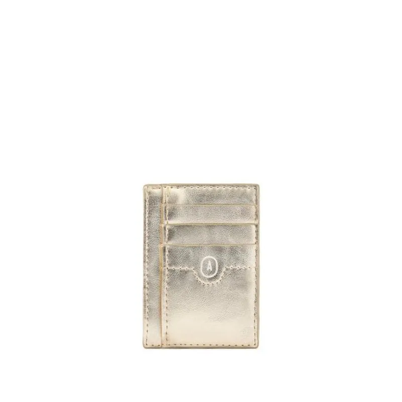 Porta cartão pespontado dourado C 46018 1723 0005 anacapri
