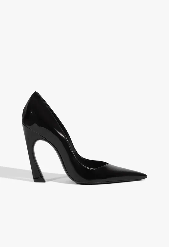 Lexi High Sculptural Black Pump 9 / Black / Patent Leather