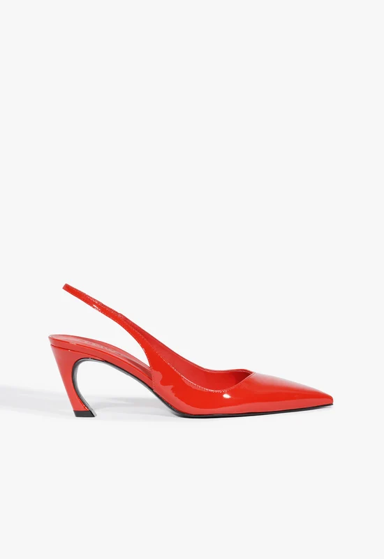 Lexi Sling Mid Pump 10 / Red / Patent Leather