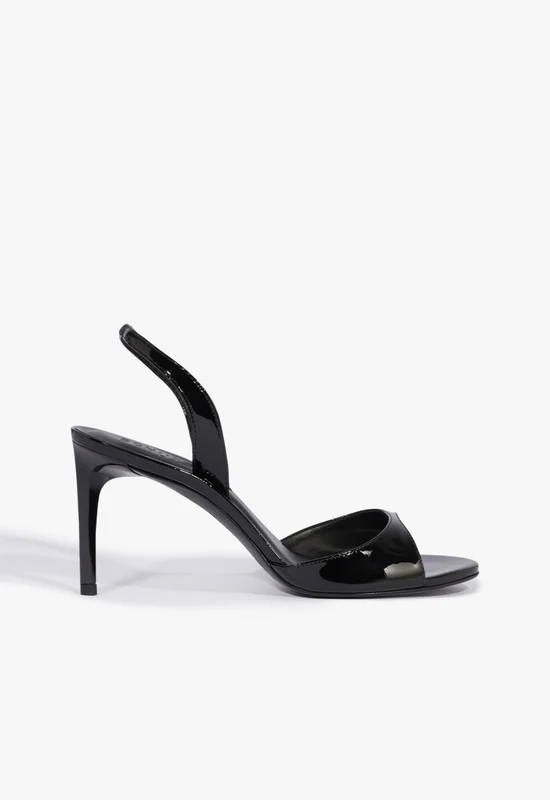 Scarlett Sling Mid Sandal 6 / Black / Patent Leather