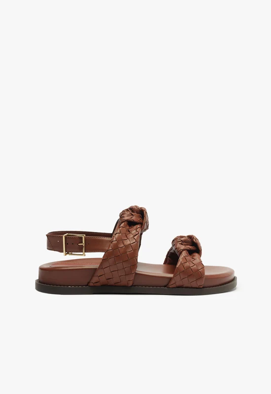 Kareena Knot Sporty Sandal 7.5 / Brown / Leather