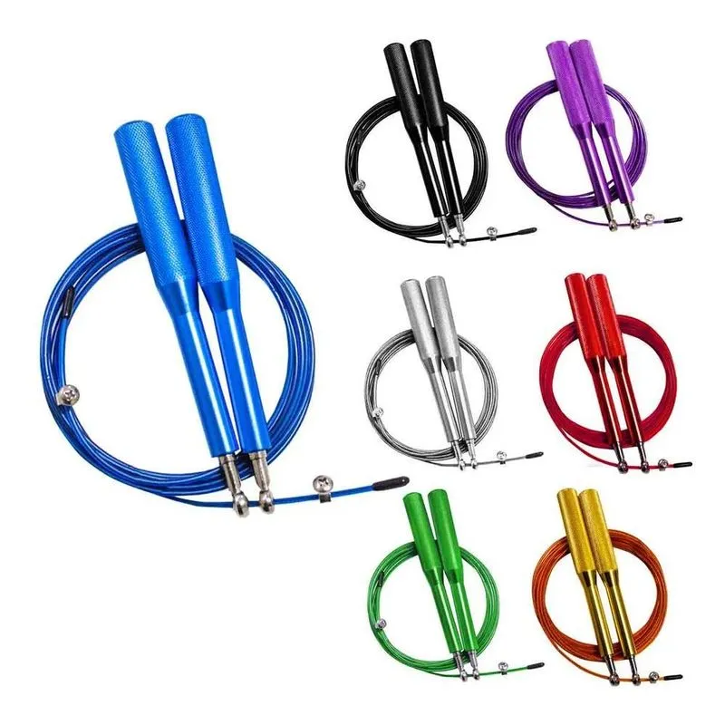 3x Corda Pular Aço Crossfit 3m Rolamento Profissional Speed
